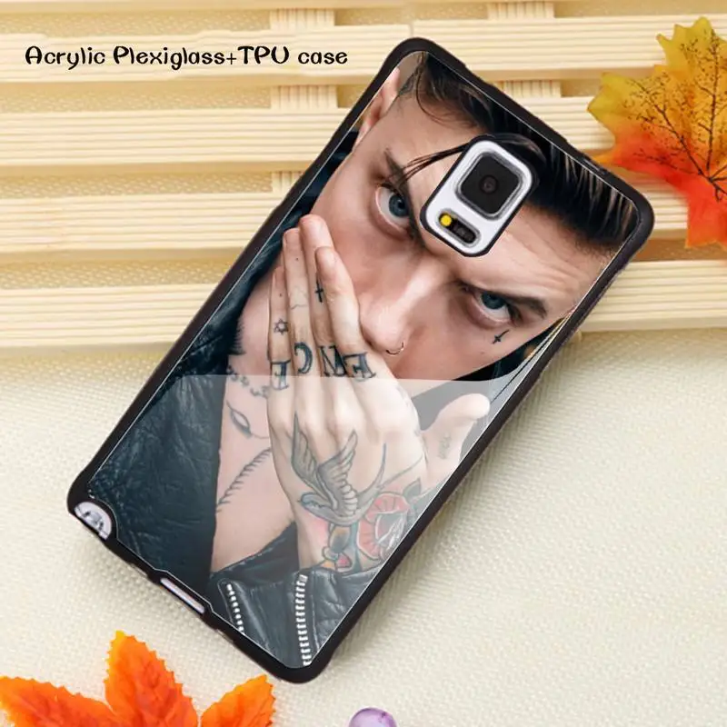 

Handsome man with tattoo Phone Case Acrylic Plexiglass TPU phone case For Samsung Note20 10 9 8 7 5 Pro ULTRA
