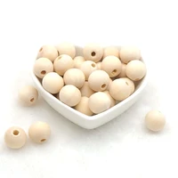 chenkai 100pcs 14mm unfinished wooden teether beads eco friendly natural color teething beads for diy jewelry making handmade
