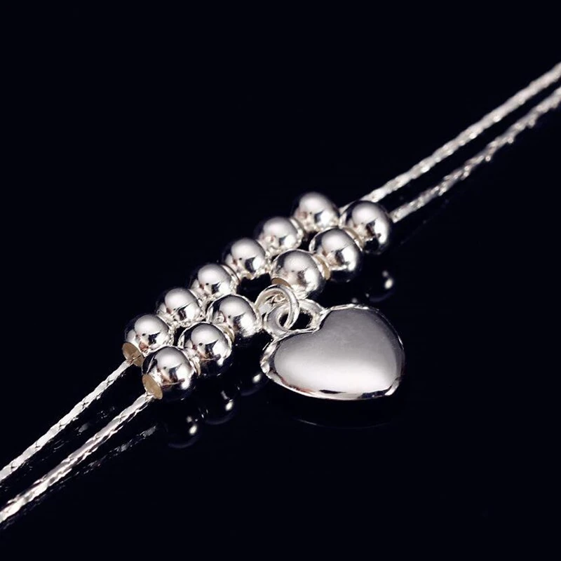 Браслеты на ногу женские из серебра 925 пробы анклеты-цепочки с кулоном в форме