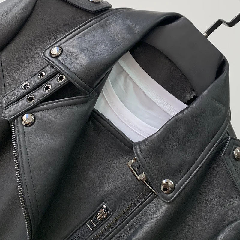 Новинка весны 2020 кожаная куртка из натуральной овечьей кожи женская короткая