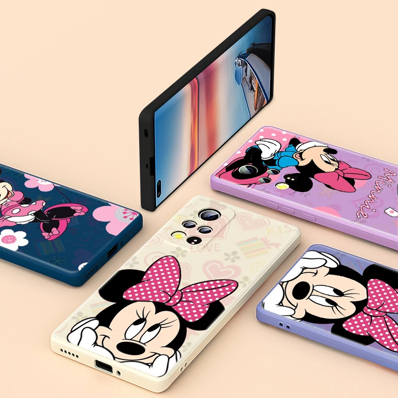 

Minnie Mouse Fashion For Honor 20i X20 X10 10X 10i 9X 9C 9S Play 3 4 5 Pro Lite 5G Phone Case Liquid Silicone Soft Cover