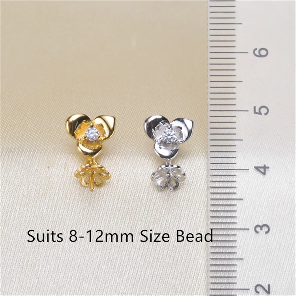 

Circle Pendant Hat Holder S925 Sterling Silver Pearl Pendant Settings Women DIY Handmade Jewelry Findings