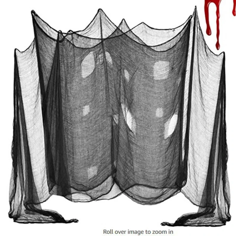 

Halloween Themed Party Decoration Gauze Black Spun Yarn Haunted House Bar Scene Layout Horrific Decor Props