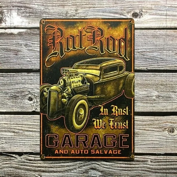 

Novelty SignHot Road Garage Retro Metal Sign Poster Tin Sign Garage Man Cave House Home Wall Decor (8" X 12")