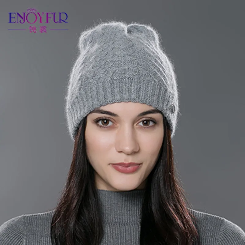 ENJOYFUR женские шапки осень/зима эластичная трикотажная шерсть хлопок Gorro