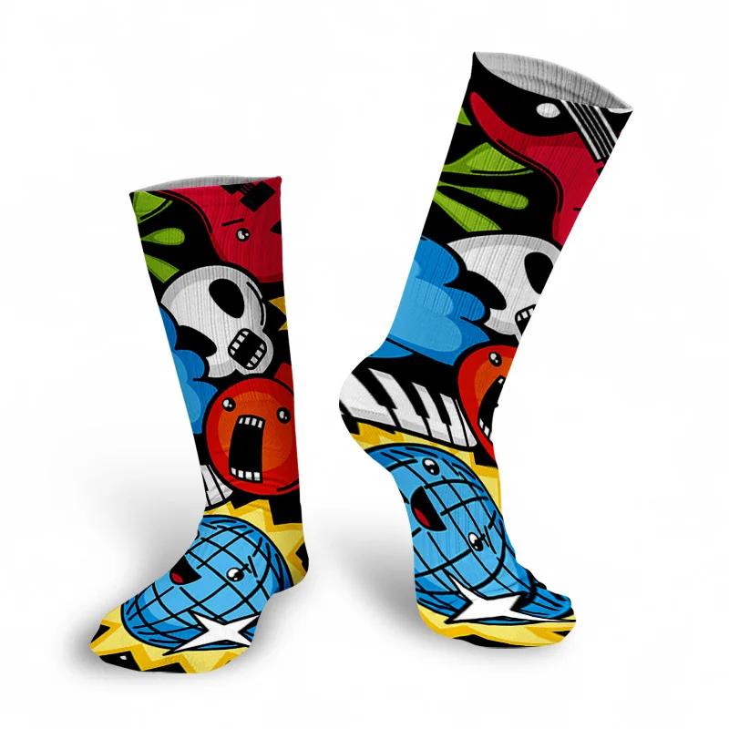 Уличный Скейтбординг сжатого 3D с принтом носки для мужчин и женщин на каждый день