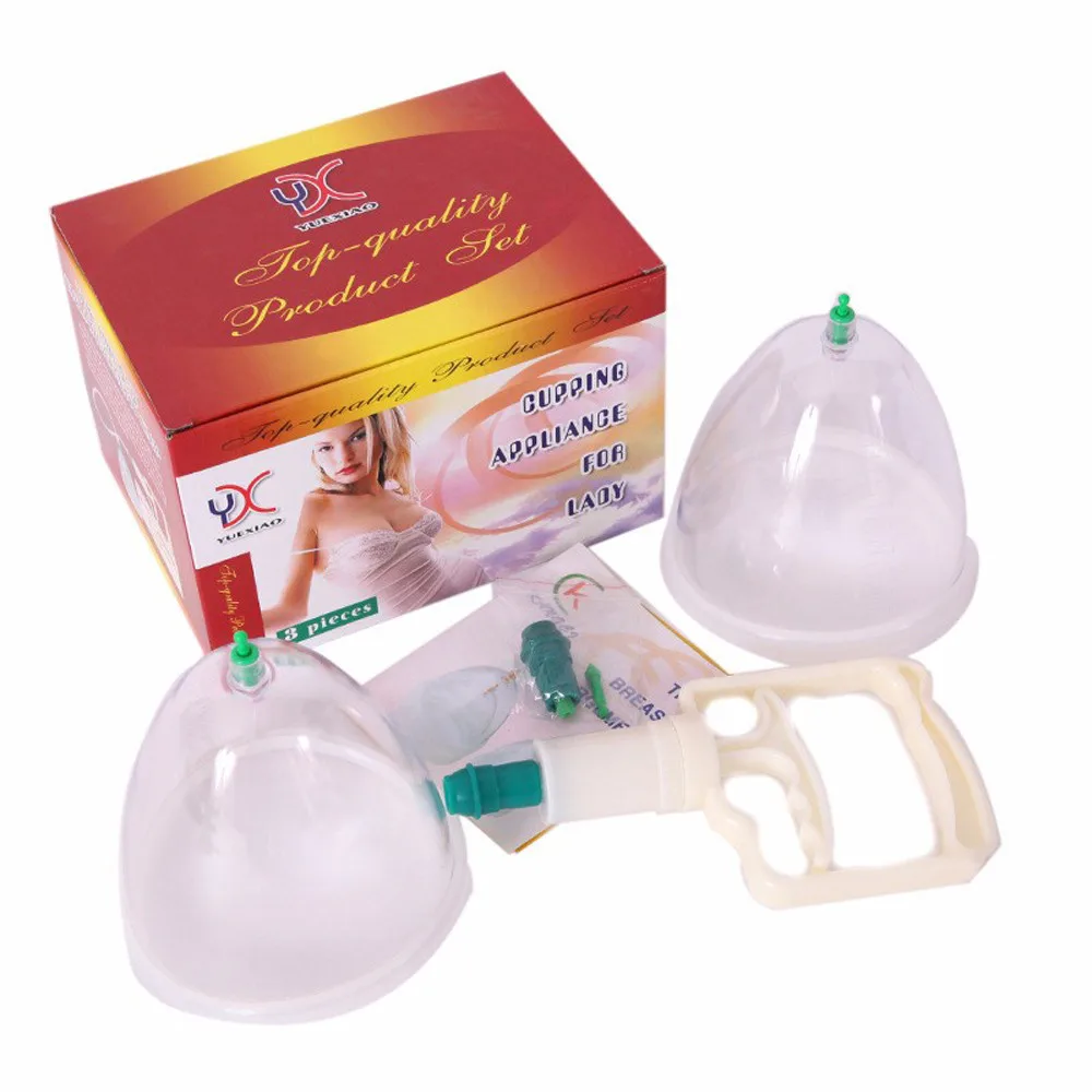 

Breast 2 Cups System Breast Enlargement Massager Breastfeeding Suction Pump