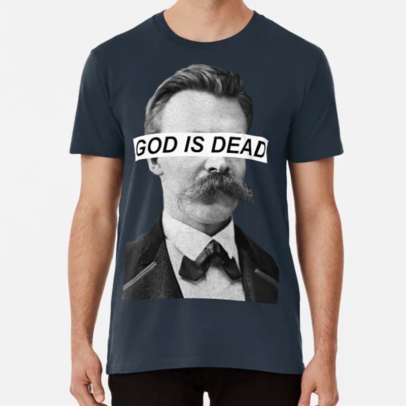 Тёмно-синий God Is Dead t shirt god is dead friedrich nietzsche nihilist nihilism экзистенциальный экзистенциалист - Цвет: Тёмно-синий