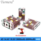 Turmera 4S 14,4 V 16,8 V 18650 HG2 3000mAh 6000mAh литиевая батарея 30A полоски для пайки для отвертки аккумулятор Shurika настроить