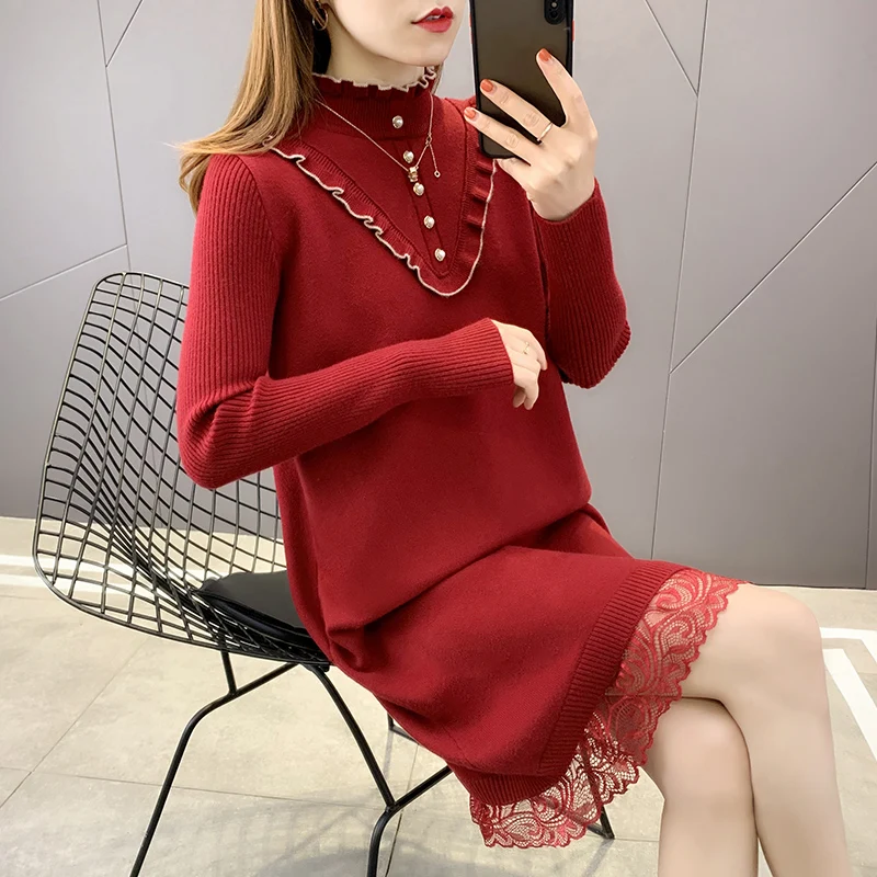 

18999 зал 2 линии в № 1 】 сделать кружевной воротник кружево вязание платье на пару [1130] 65