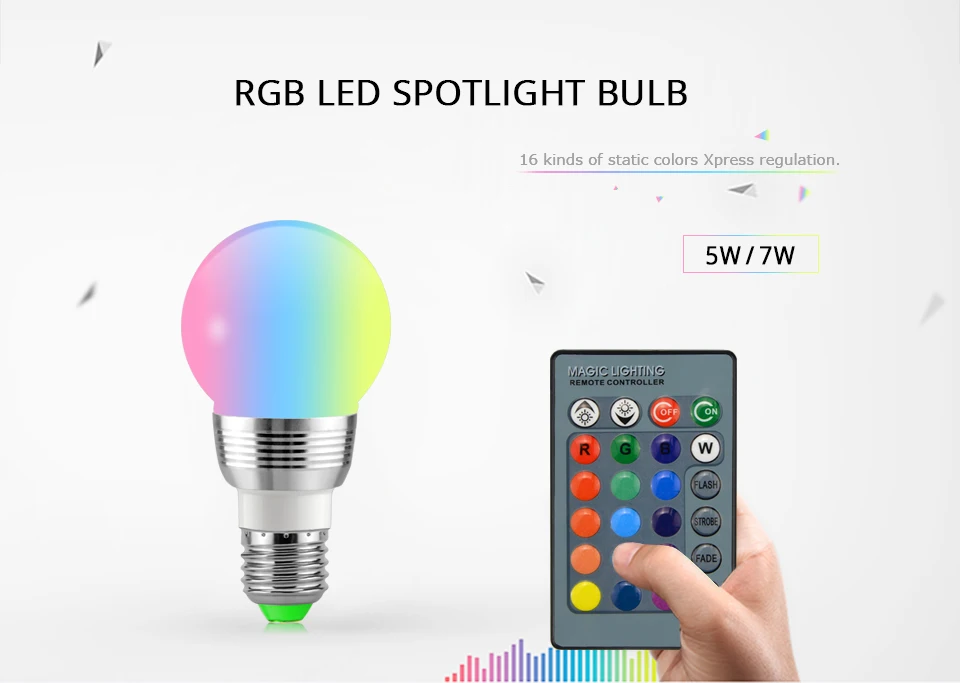 1 шт. прекрасный 16 цветов RGB Рождественский Декор атмосферный светодиодный ночник E27 5 Вт 110 В-220 В светодиодный светильник Точечный светильник+ ИК-пульт дистанционного управления