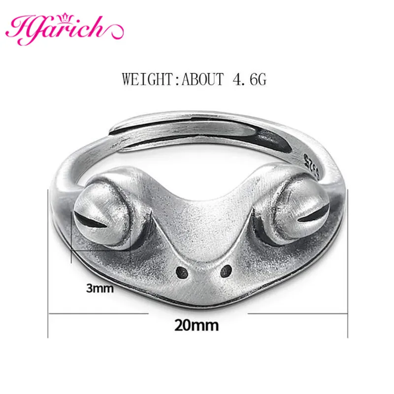 Винтаж серебро Цвет лягушка кольцо для Для женщин художественный дизайн ретро