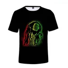 Футболка мужская оверсайз, модная тенниска с 3d рисунком Боба Марли, повседневная майка в стиле хип-поп, уличная одежда унисекс, лето