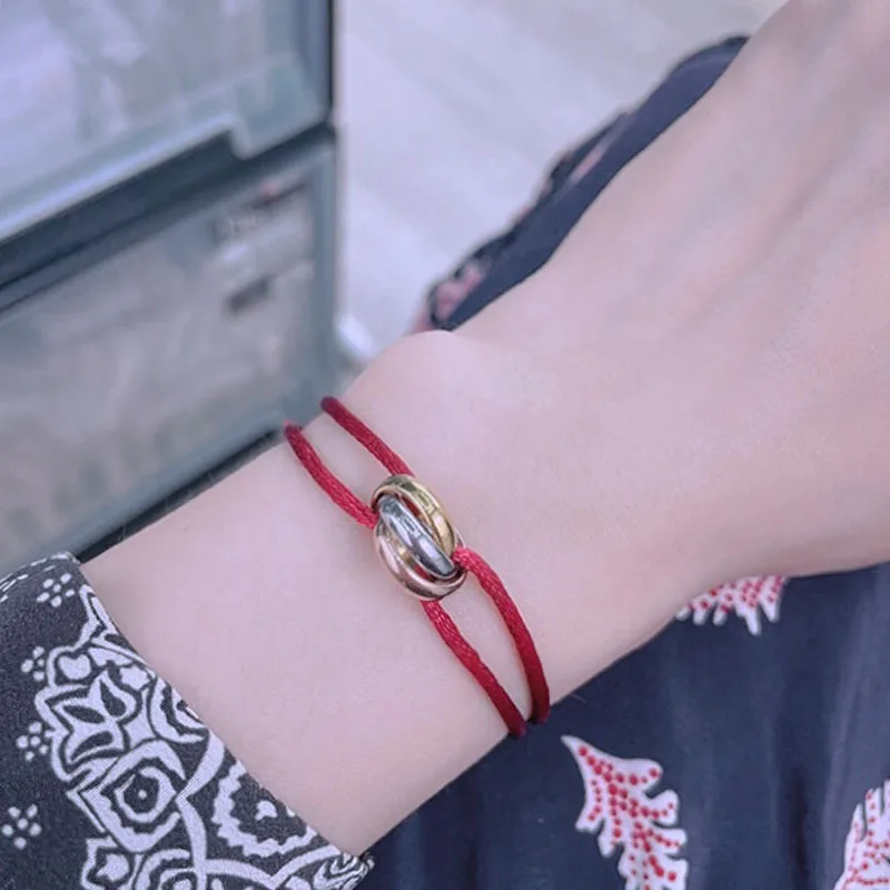 

2021 New fashion rope Bracelet 3 color metal round bracelet women Jewelry Accessory Adjustable bangle