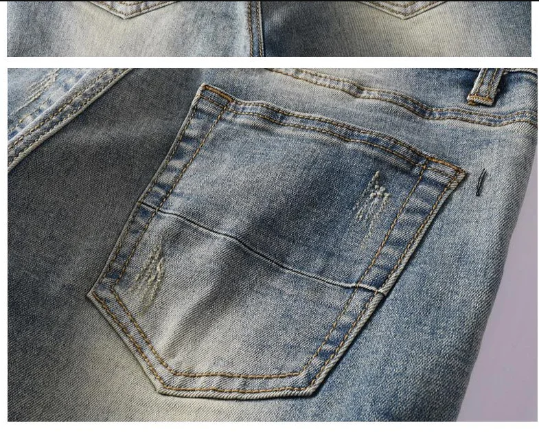 

AMIRI pants new high street fashion brand AMIRI embroidery hole patch jeans men's personality stretch tights Large Size pants