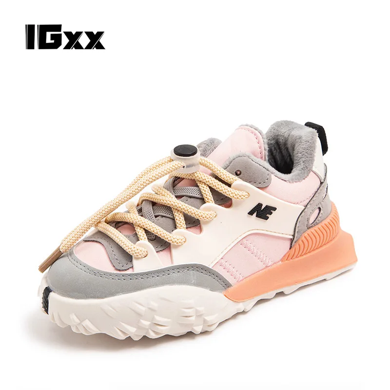 

IGxx girls baby Toddler shoes new fashion casual shoes winter cool Toddler shoes For Children Plus velvet plus cotton shoes