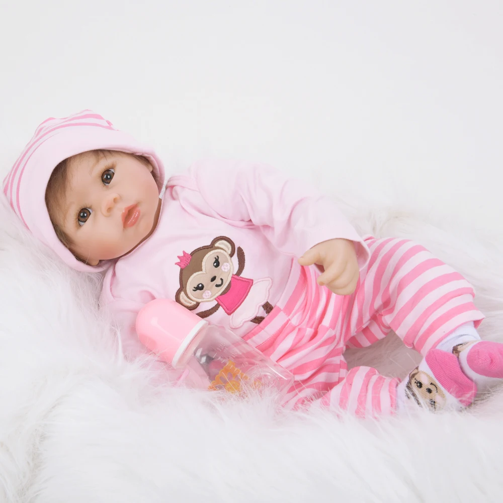 Кукла младенец 50 см Мягкая тканевая кукла тело из силикона и винила Реалистичная