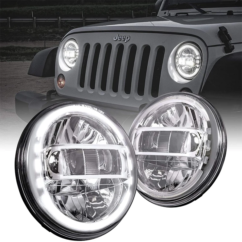 Светодиодная фара 7 дюймов для Lada Niva налобный фонарь Jeep Wrangler Unlimited JK Nissan патруль Y60