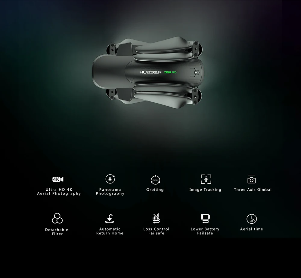 Лидер продаж Hubsan Zino PRO gps 5,8G 4 км Складная рукоятка с видом от первого лица в формате 4K UHD, Камера 3-осевому гидростабилизатору Дрон Квадрокоптер с дистанционным управлением гоночный автомобиль