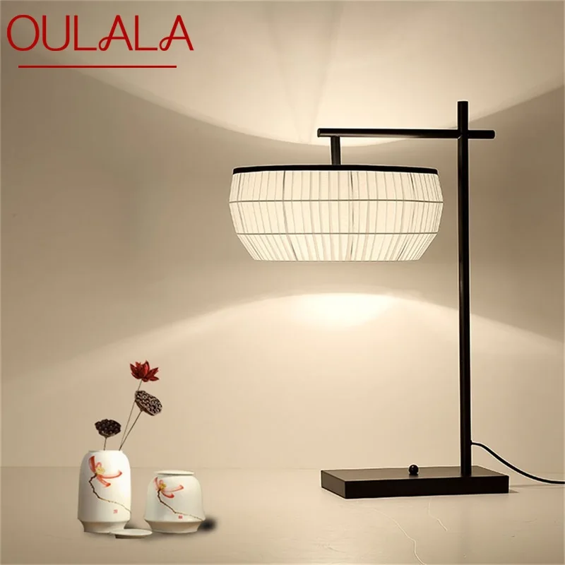 

OULALA светодиодный стол настольная лампа современный дизайн черный Спальня светильник класса люкс ткань, украшение для дома Гостиная лобби
