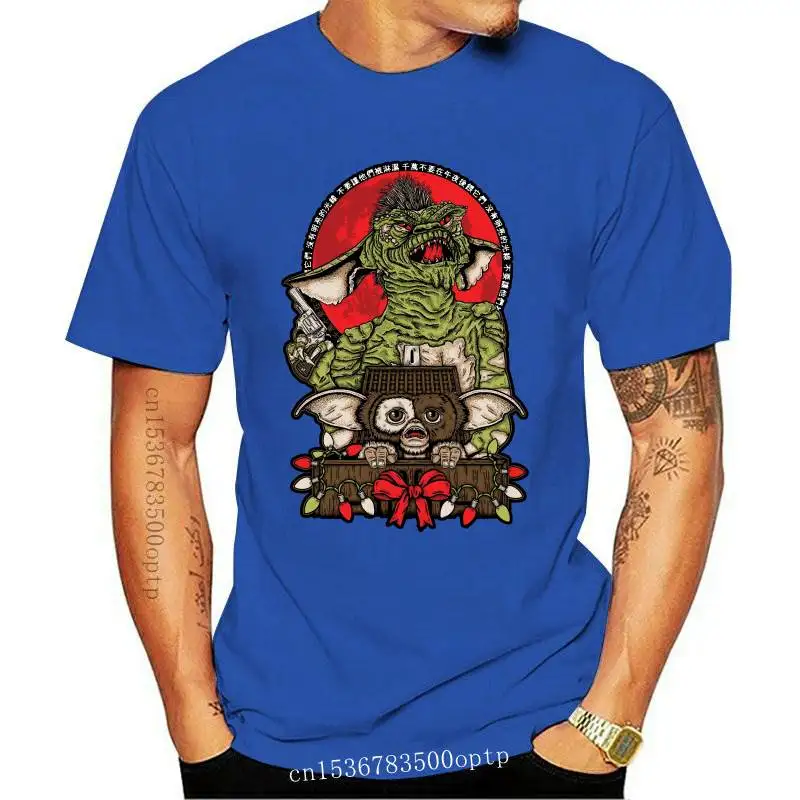 

NEW GREMLINS GIZMO AND STRIPE CHRISTMAS LIGHTS PH707 COOL UNISEX BLACK TEE