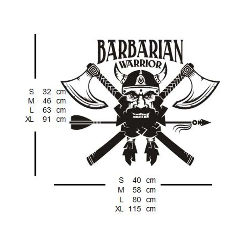 Варварский воин топор лук наклейка на стену виниловая настенная живопись