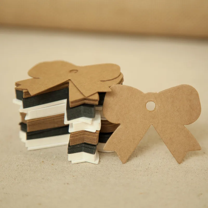 100Pcs Kraft Price Tags For Clothing Hang DIY Gift Christmas Wedding Party Decor Supplies Butterfly shape Paper Label|Этикетки для