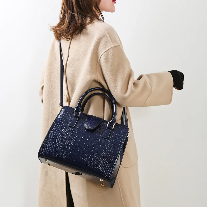 Сумка-портфель модные туфли с узором крокодиловая кожа сумки через плечо из