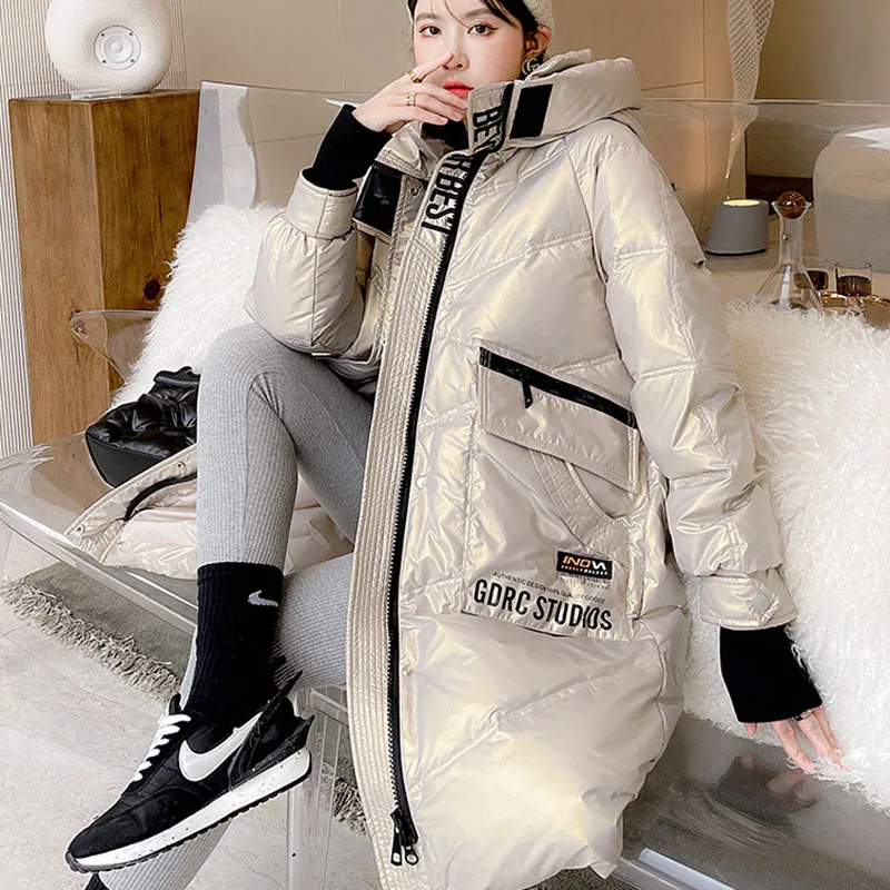 High Quality Coat 2023New Fashion Medium Length Thick Women Down Jacket Winter White Duck Down Hooded Women Down Jacket NBH265