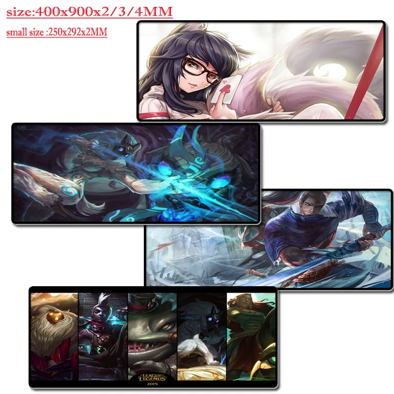 Большой коврик для мыши большого размера XXL 400x900x2 мм LOL League of Legends игровой