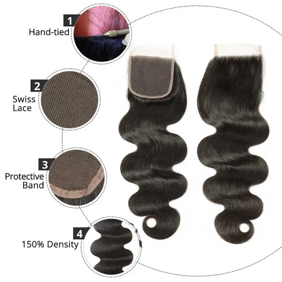 Волосы Мастер 100% бразильские человеческие волосы прямые 8 20 дюймов 4*4 Кружева