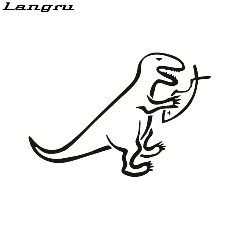 Langru 15 см * 10 2 Автомобильная наклейка для атеристов динозавр едят раньше