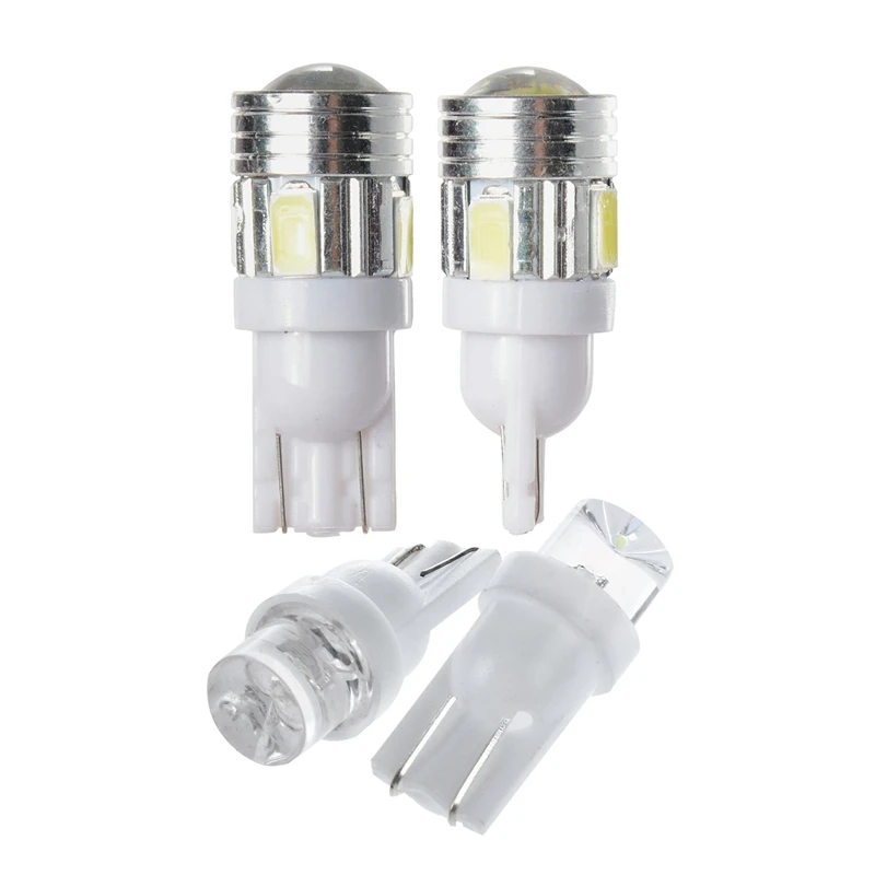 4 шт. T10 светодиодный лампы белый 12V: 2 предмета 5 Вт Автомобильный с 6 SMD 5730 ночной