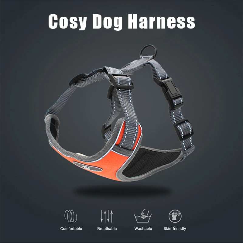 Жилетка шлейка для собак регулируемый светоотражающий дышащий легкий жилет