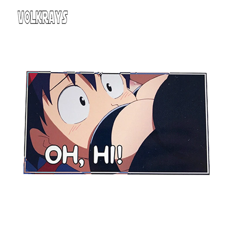 

Автомобильная наклейка Volkrays Oh, Hi! Аниме-наклейка Водонепроницаемая Солнцезащитная креативная наклейка декоративные аксессуары ПВХ, 13 см * 7 ...