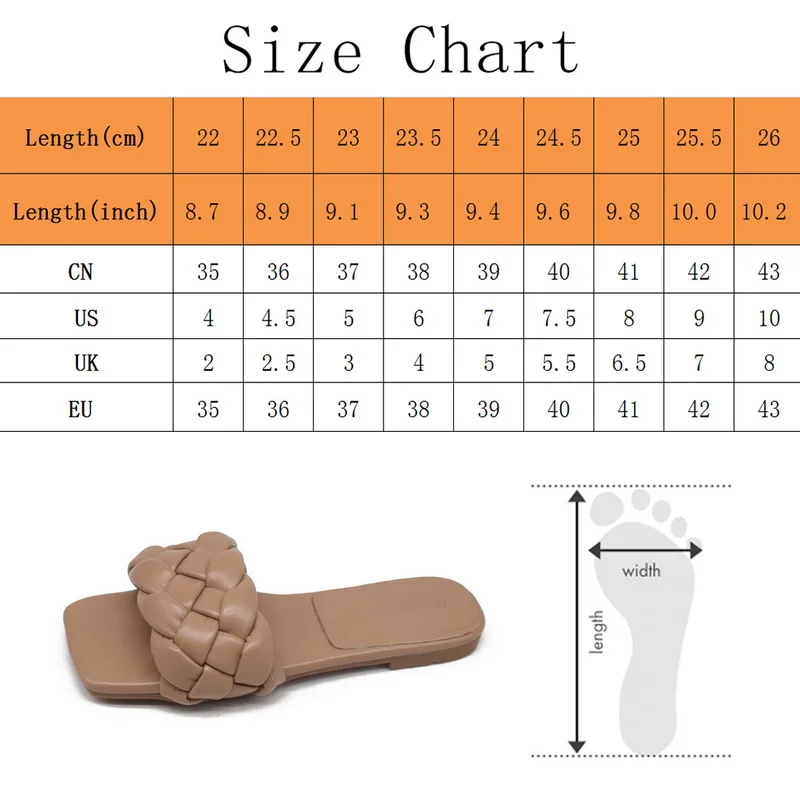 

Fashion Woven Slippers Ladies Square Toe Flat Casual Shoes Ladies Summer One-word Slippers Beach Sandals And Slippers Big Size