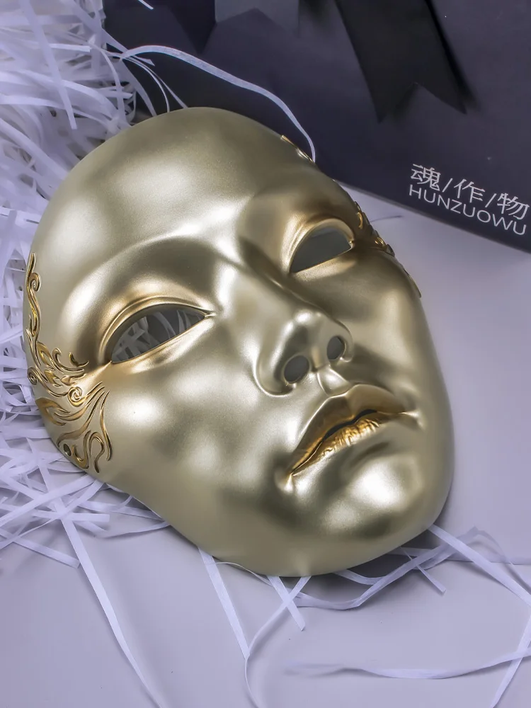 Золотая маска на все лицо для лица аксессуары чехол в китайском стиле подарок
