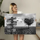 Настенная картина на заказ с именем на холсте Черно-белое сердце Дерево дорожный знак плакаты и принты семейные подарки на годовщину