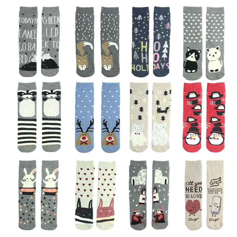 

Cartoon Woman Sock Christmas Cotton Socks for Women Colorful Style Girls High Standard Sox Female Trendy Spring Winter Skarpetki