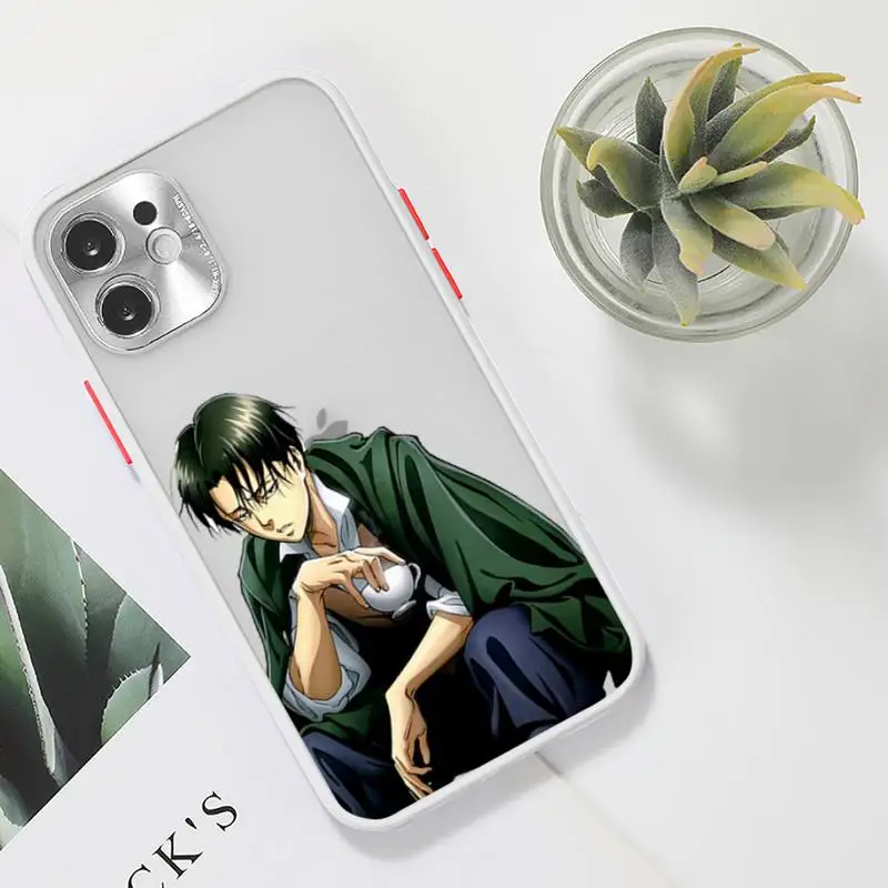 

Attack On Titan Phone Case For iPhone 12 11 Mini Pro XR XS Max 7 8 Plus X Matte transparent White Cover