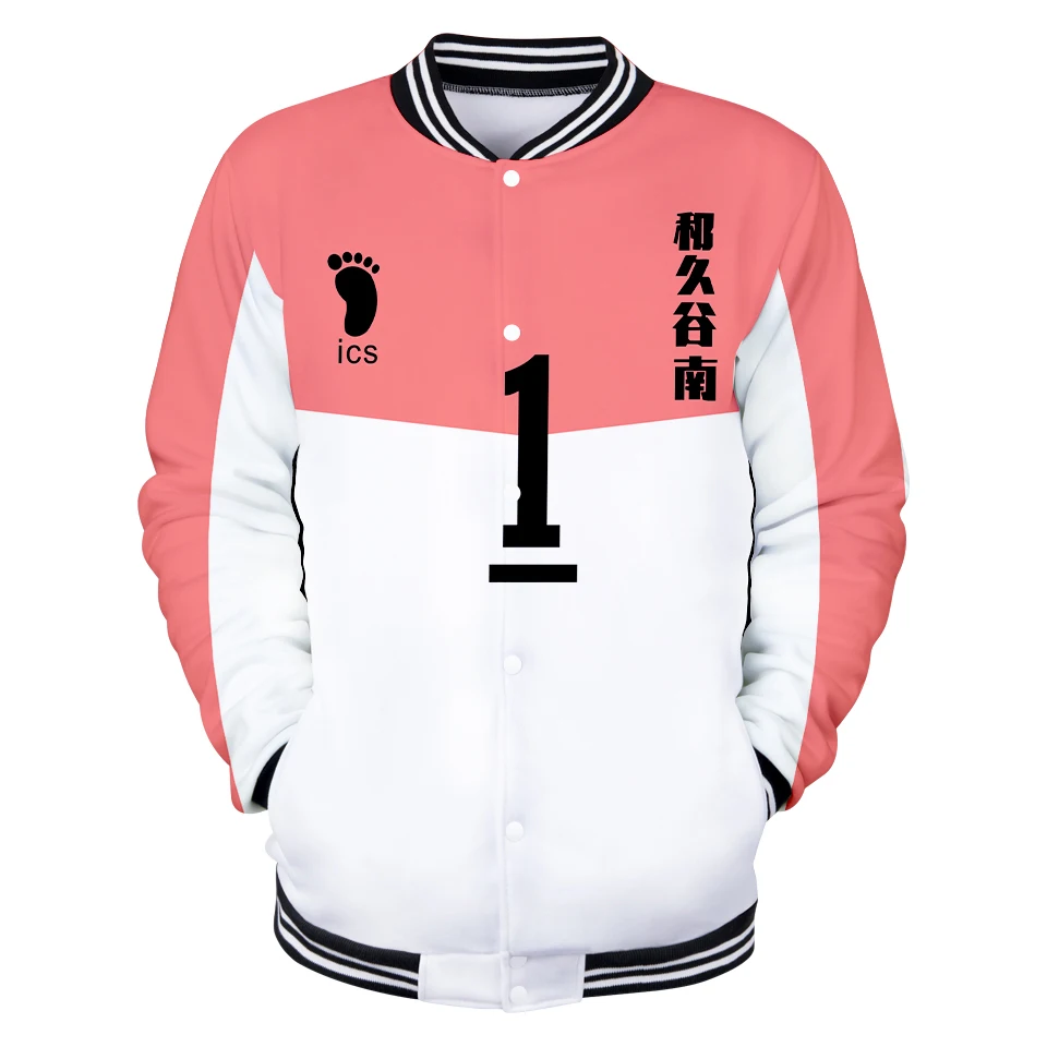 

Haikyuu 3D Hip-Hop Baseball Jacket Men 2019 Fashion Design Women/ Men Slim Fit College Varsity Tracksuit Jacket plus size