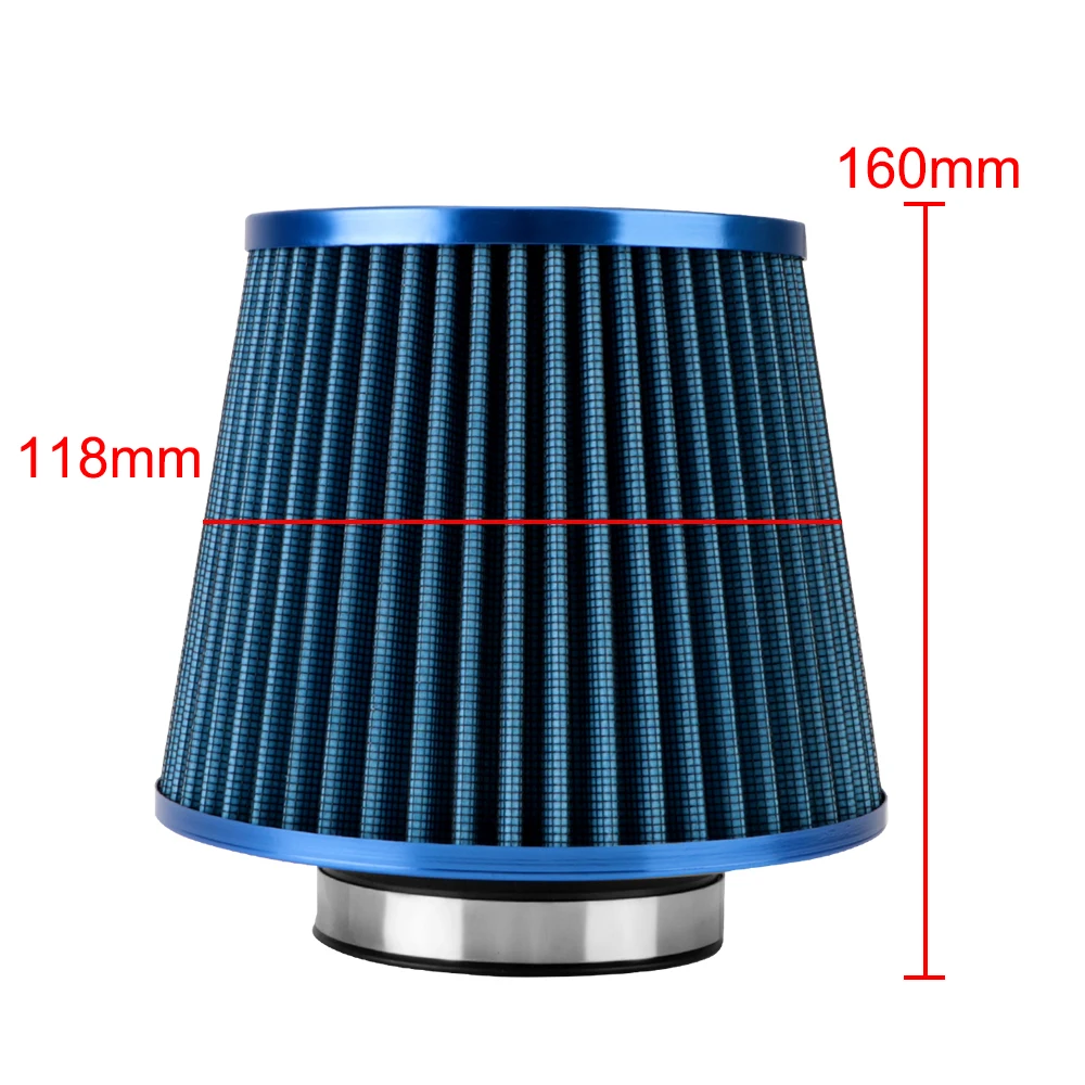 76MM 3 Inch Car Air Filter Sport Power Mesh Cone High Flow Intake FilterIntake Cold Induction Kit Universal Parts | Автомобили и
