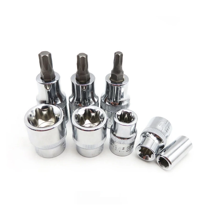 

Набор звездообразных торцевых головок из хромованадиевой стали, 1/4 дюйма, 3/8 дюйма, 1/2 дюйма