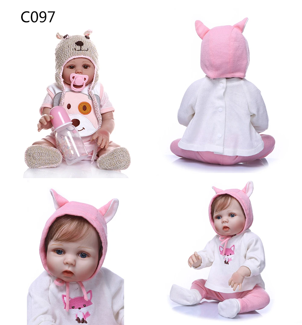 NPK 48/55 см всего тела силикона Reborn Baby Doll реалистичные куклы ручной работы модели игрушки для малышей Подарки На Рождество для детей