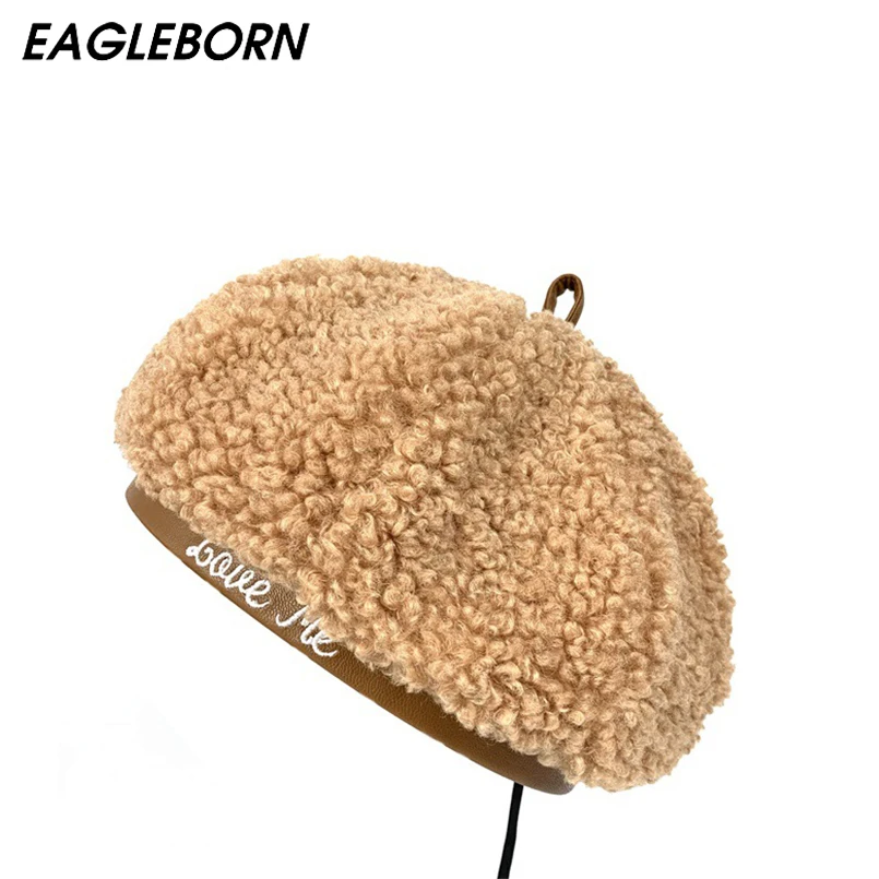 Новая шерстяная петля берет для женщин Осень зима модная британская ретро шляпа