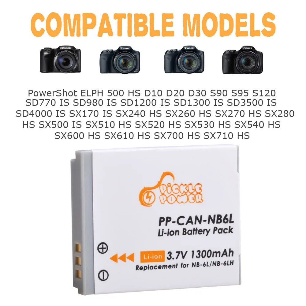 NB-6LH NB-6L аккумулятор + двойное зарядное устройство USB со светодиодной подсветкой
