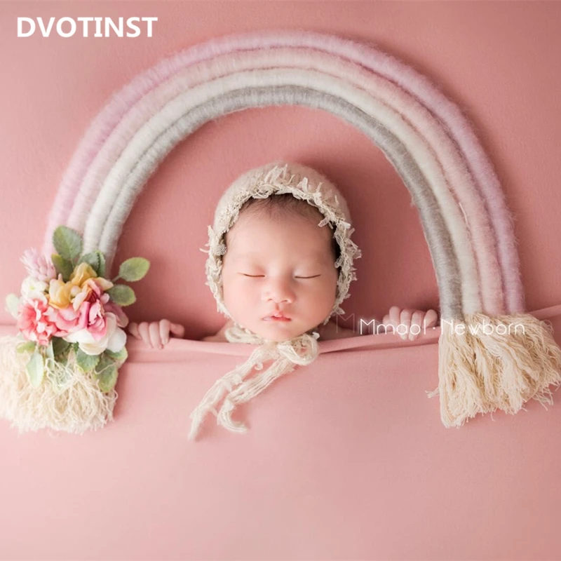 Dvotinst Newborn Photography Props for Baby Creative Props Handmade Cute Rainbow Prop Studio Shoots Accessories Photo Props