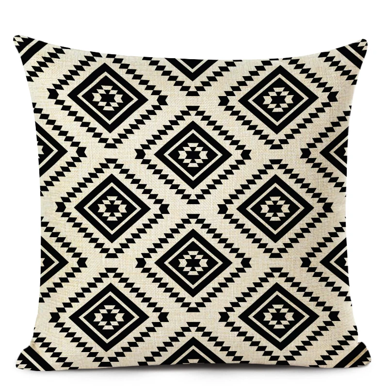 Retro High Quality ethnic Geometry Cushion Cover Throw Pillow Cutton Linen Car Sofa Bed Home Decor Textile Printed Pillowcase