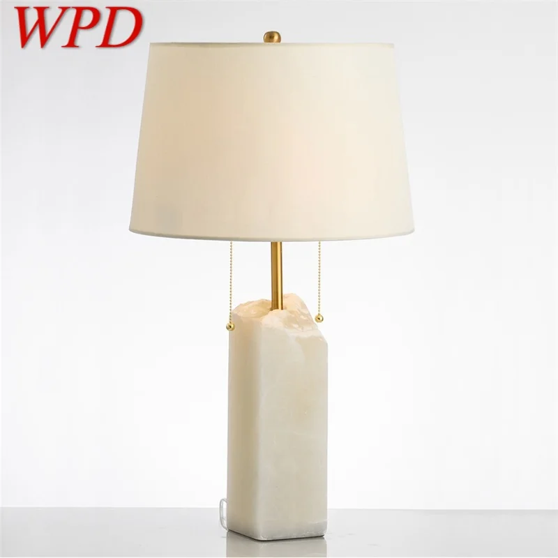 

WPD Modern Luxury Table Lamp Design White Marble E27 Desk Light Home LED Decorative For Foyer Living Room Office Bedroom