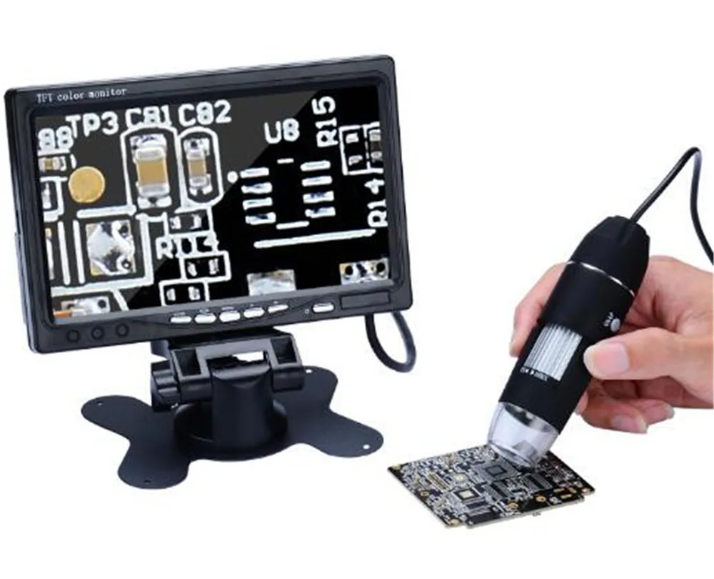 

7 inch Monitor 1000X AV Microscope TVL Magnifier CMOS Borescope Handheld Endoscope